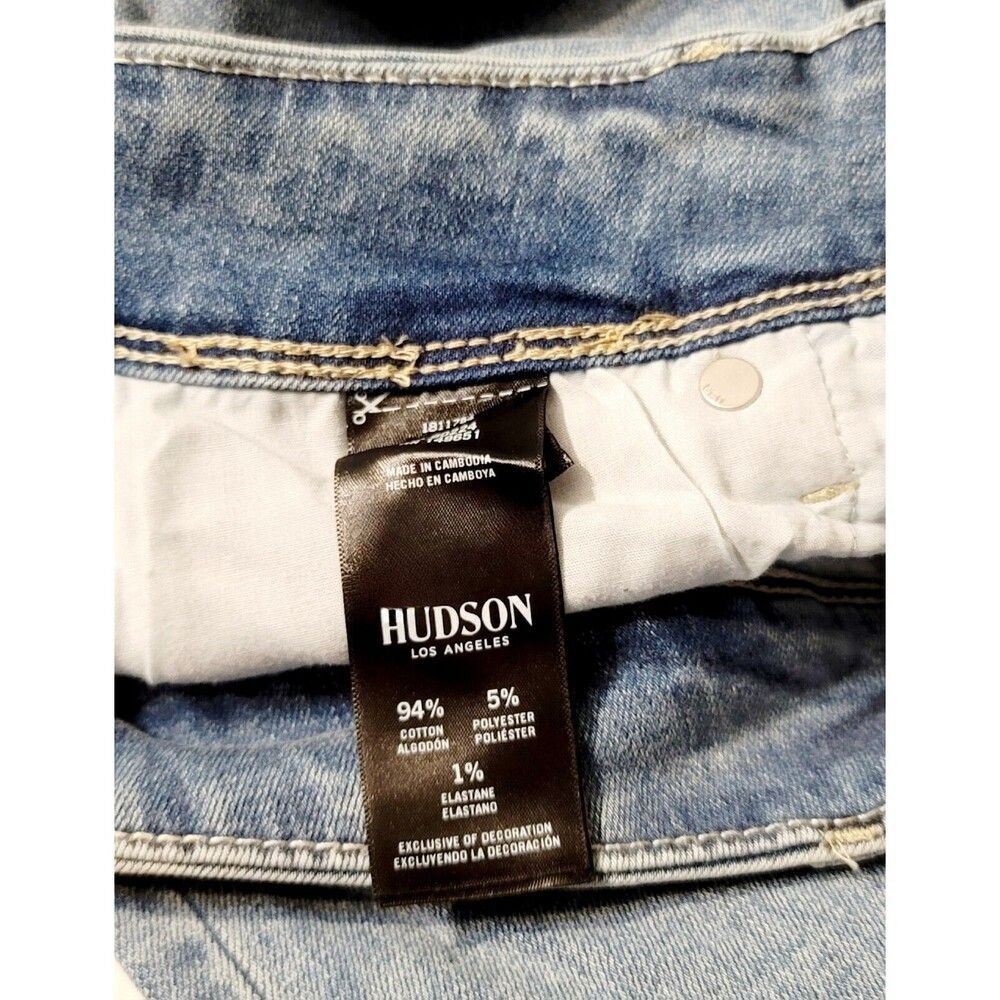 HUDSON Straight Stretch Denim Jeans 16/36 Flap Back Pocket Slim Fit Mid-Rise NWT - Picture 8 of 11